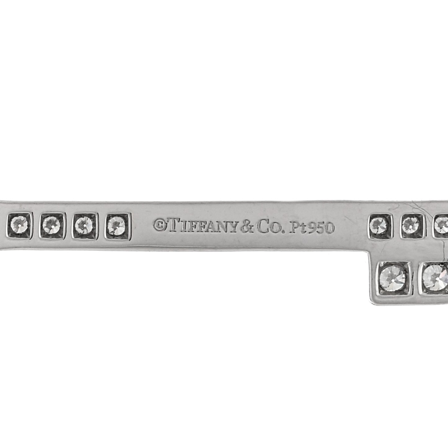 Platinum Diamond .41ct Fleur De Lis Key Pendant Necklace