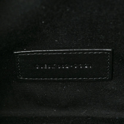 Saint Laurent Grain De Poudre Matelasse Chevron Monogram Envelope Clutch Black 7 of 8