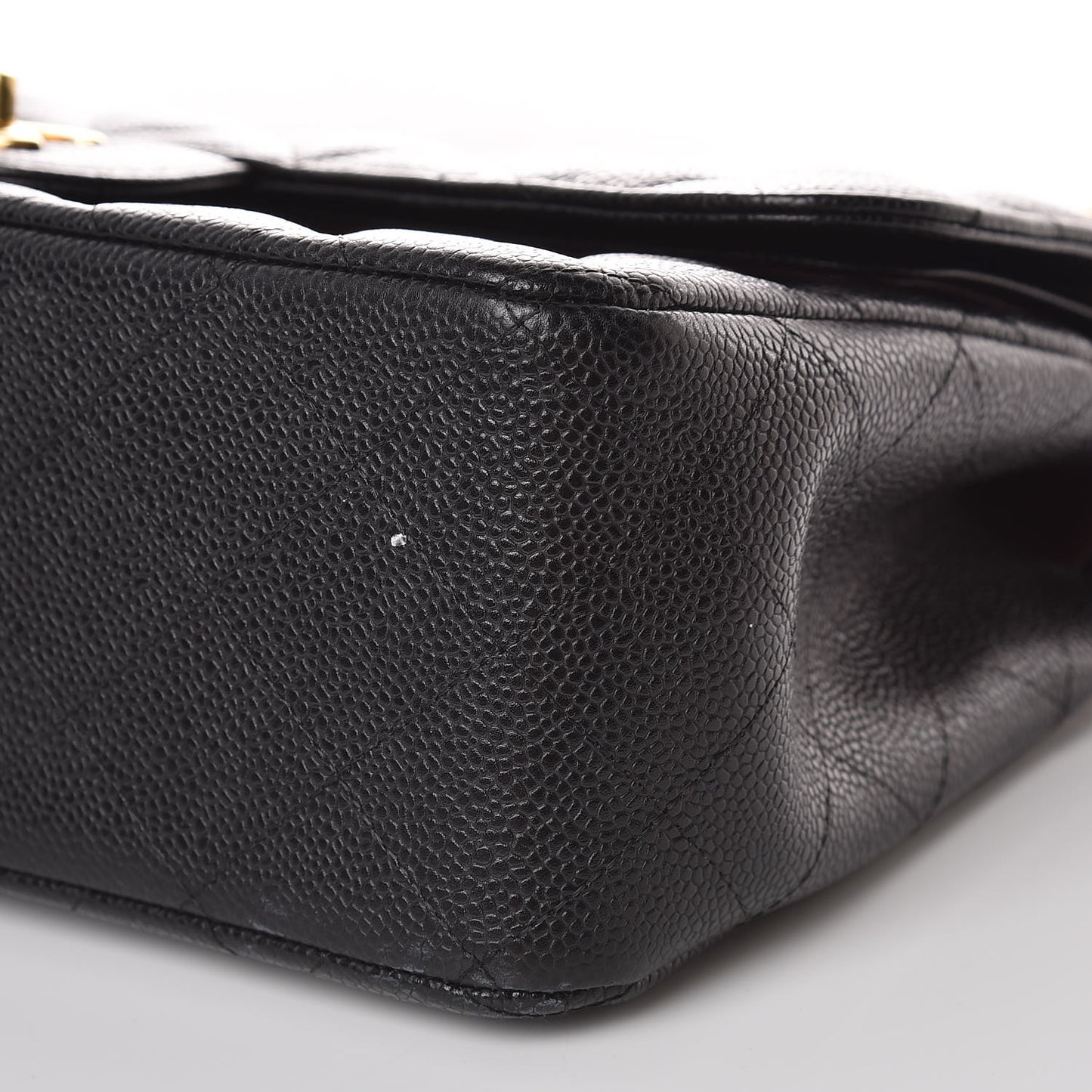 Caviar Quilted Jumbo Double Flap Black