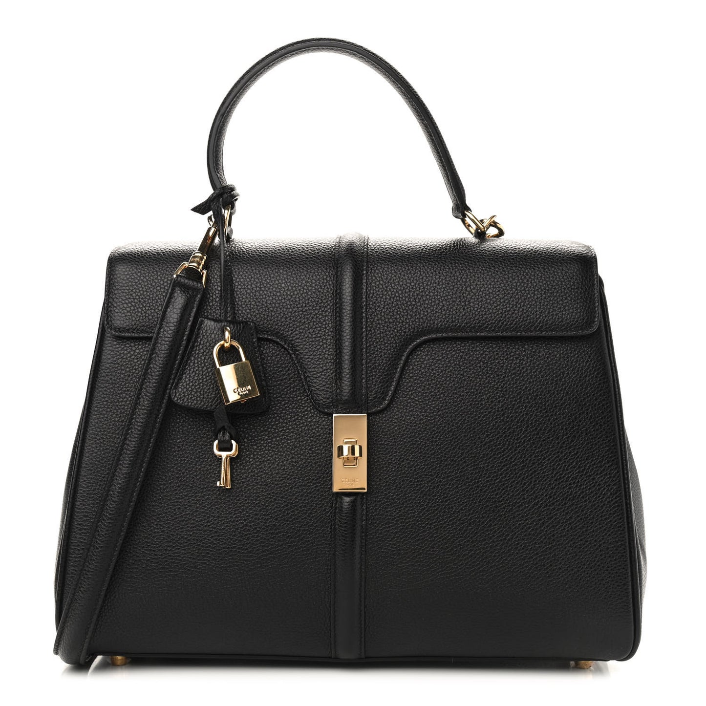Grained Calfskin Classique 16 Top Handle Bag Black