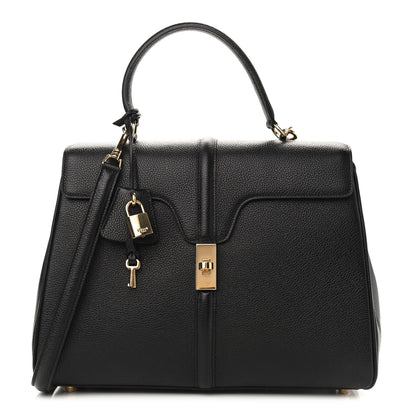 Celine Grained Calfskin Classique 16 Top Handle Bag Black 1 of 9