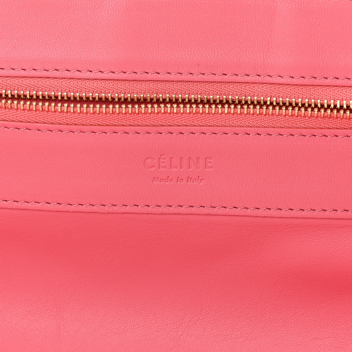 Celine Lambskin Horizontal Bi-Color Cabas Pink Rust 7 of 13