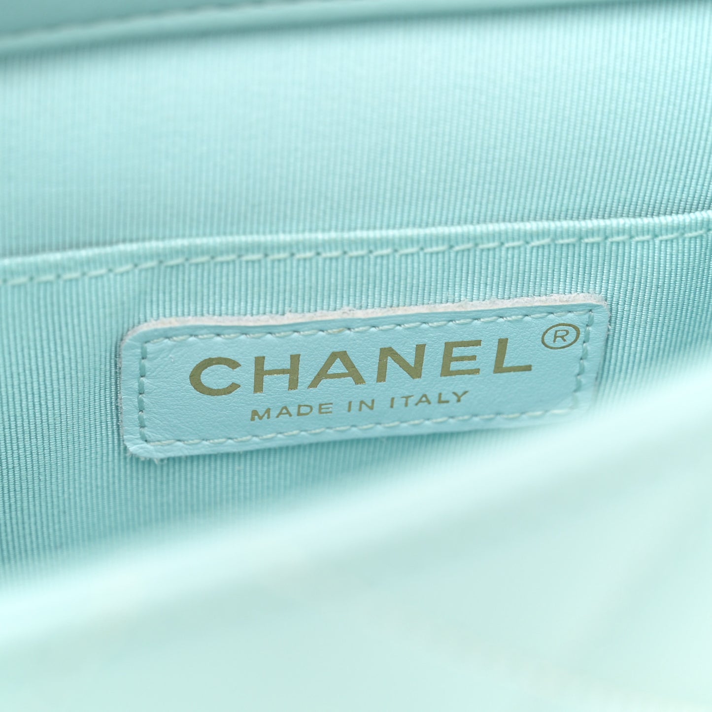 Lambskin Quilted Small Circular Handle Bag Blue