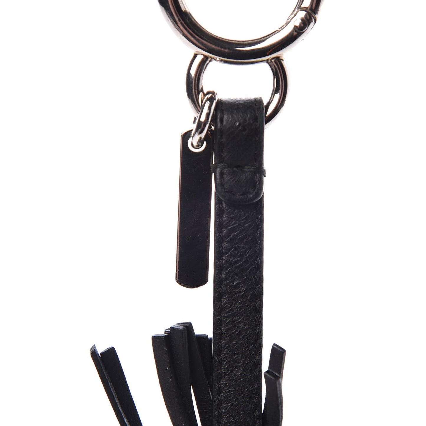 Fox Fur Shiny Nappa Super Karlito Pom Pom Bag Charm Malachite Multicolor Black