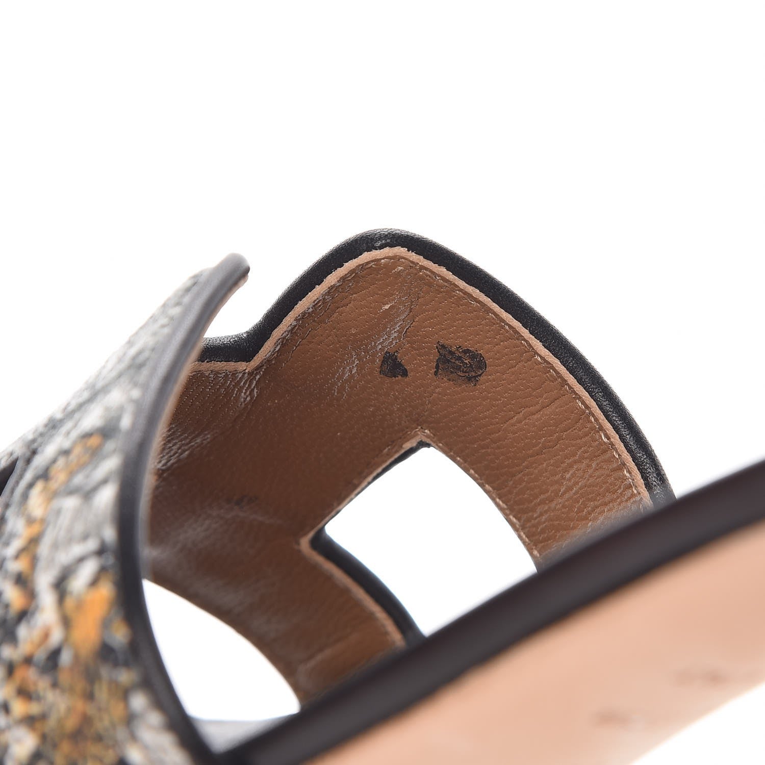 Hermes Canvas Tatoo Print Oasis Equator Sandals 37 Black 9 of 10