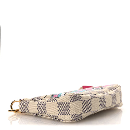 Louis Vuitton Damier Azur 2021 Christmas Animation Hollywood Mini Pochette Accessories Fuchsia Fuchsia 4 of 10