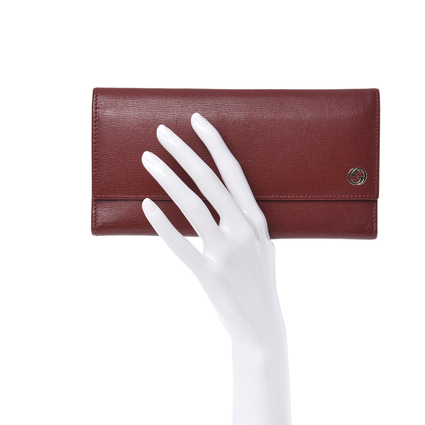 Calfskin GG Continental Wallet Red