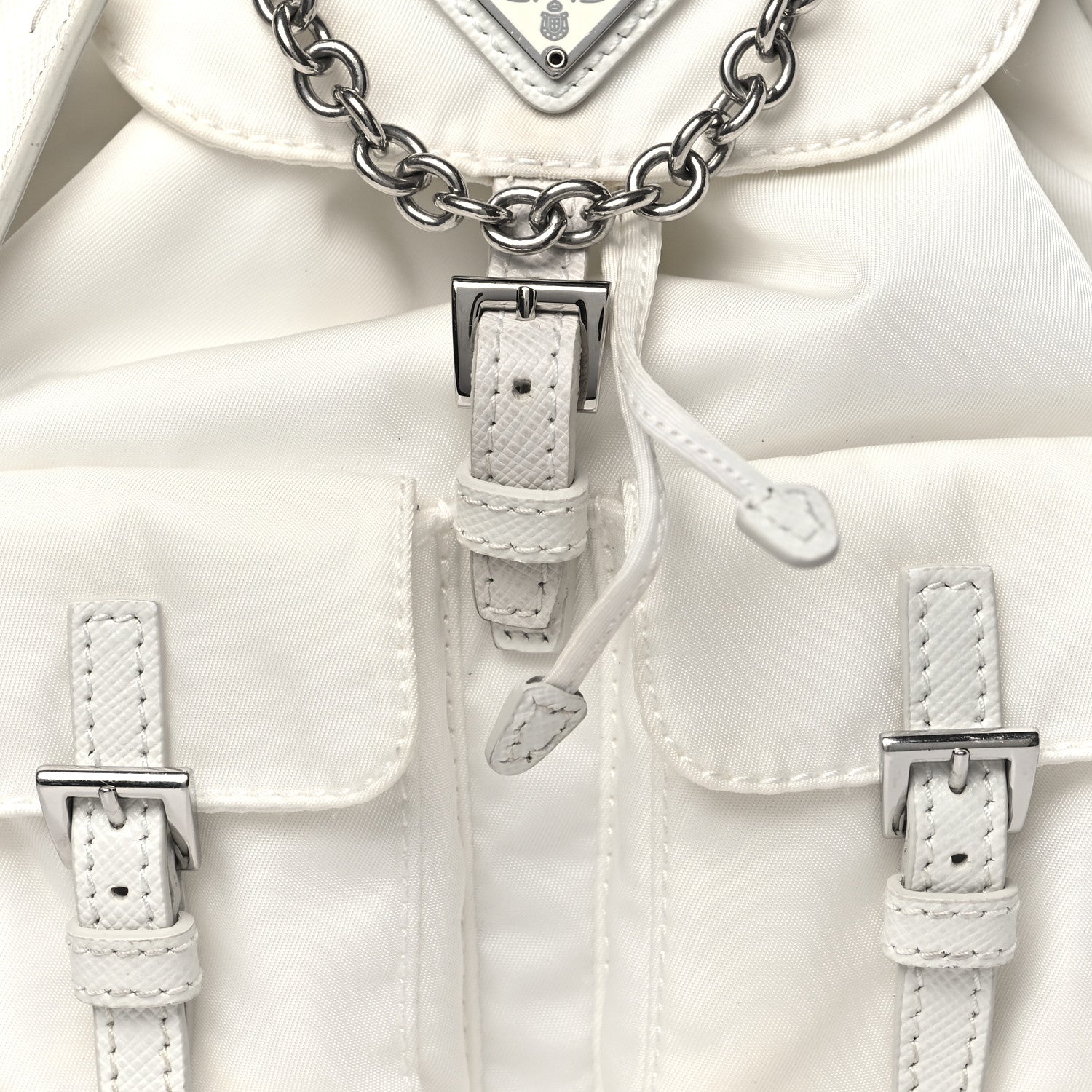 Prada Nylon Vela Mini Crossbody Backpack White 8 of 12