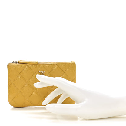 Chanel Iridescent Caviar Quilted Small Cosmetic Case Yellow 2 of 8