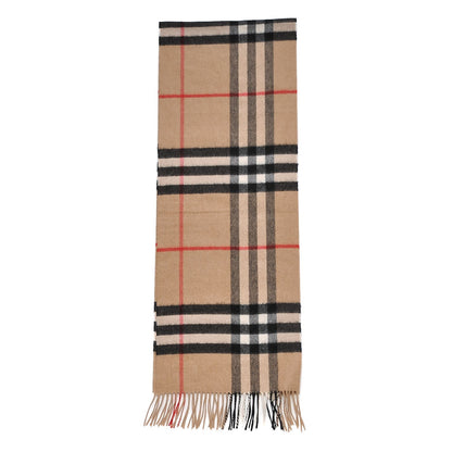 Burberry Cashmere Giant Heritage Check Fringe Scarf Camel 3 of 7