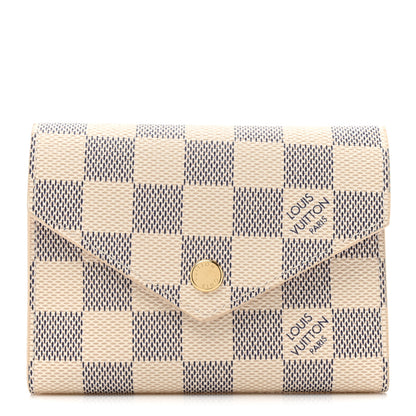 Louis Vuitton Damier Azur Victorine Wallet Rose Ballerine 1 of 9