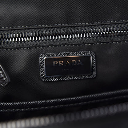 Prada Tessuto Nylon Saffiano Rabbit Fur Travel Backpack Black 7 of 10