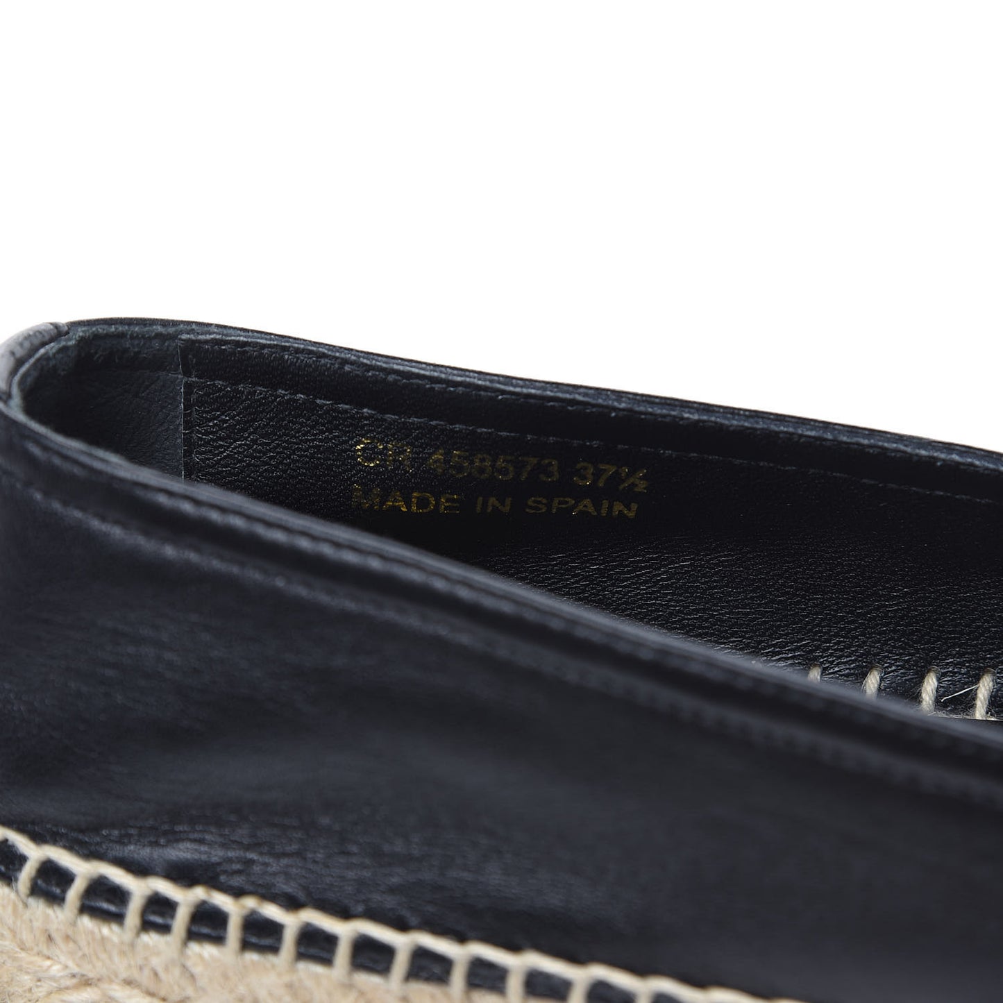 Lambskin Monogram Espadrilles 37.5 Black