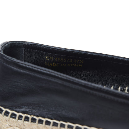 Saint Laurent Lambskin Monogram Espadrilles 37.5 Black 9 of 10