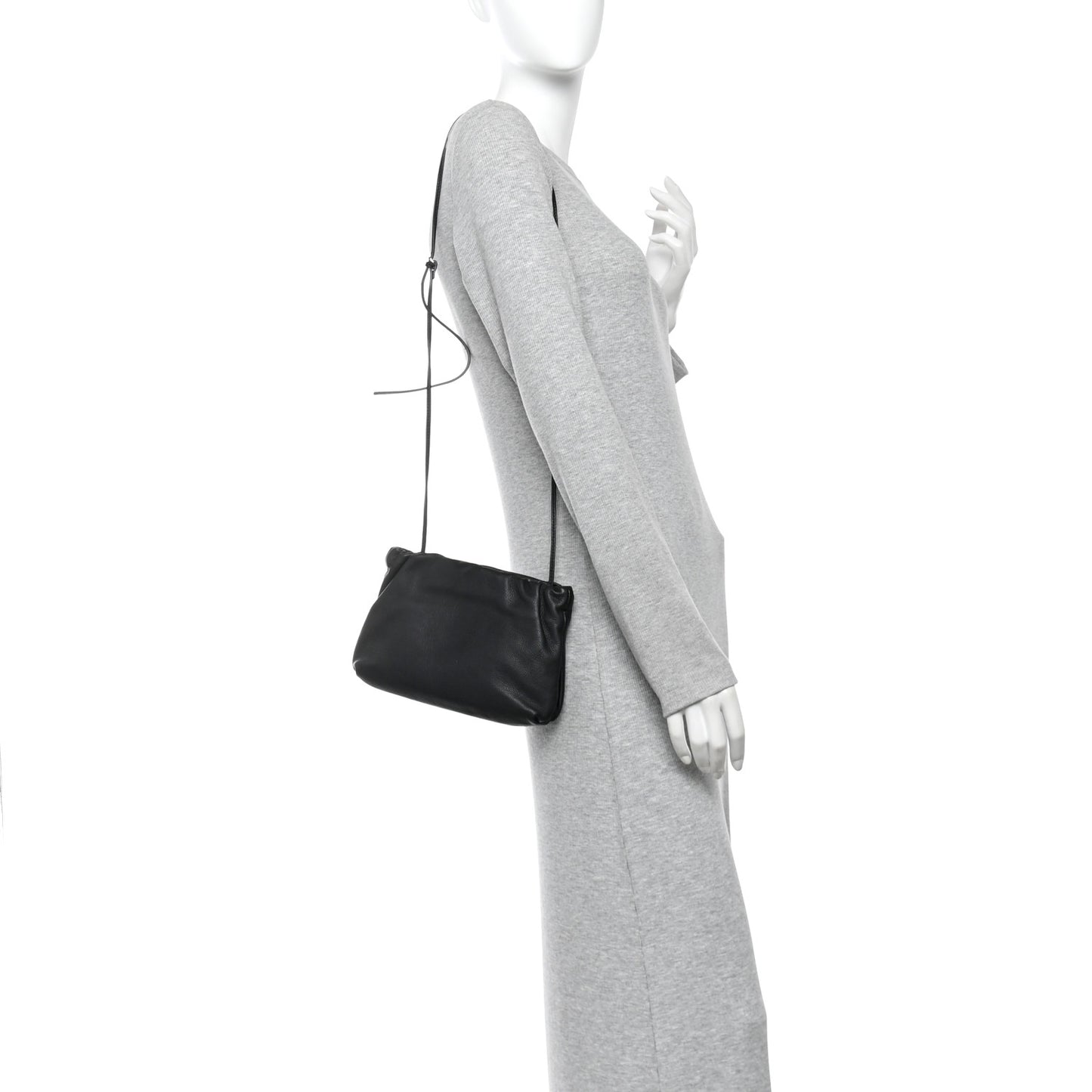 Grained Calfskin Bourse Clutch  Black
