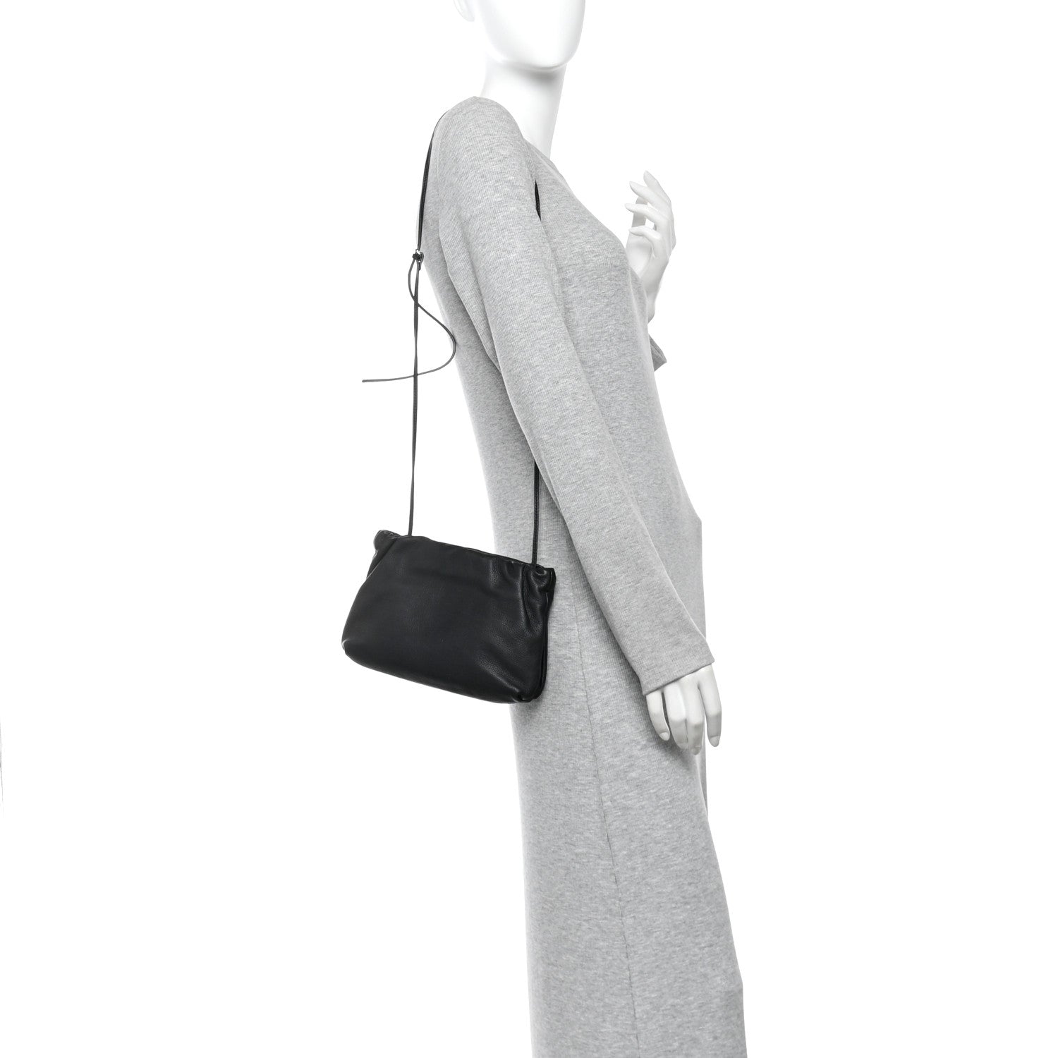 The Row Grained Calfskin Bourse Clutch  Black 2 of 10