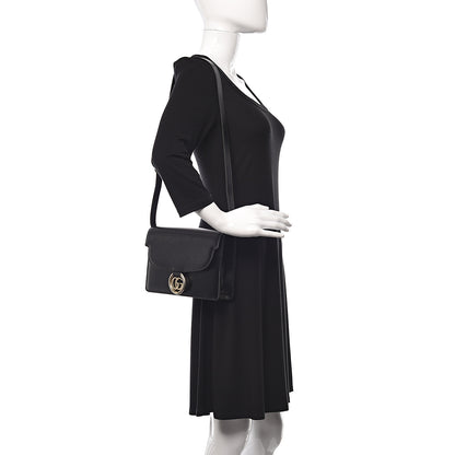 Gucci Textured Calfskin Small Torchon GG Ring Shoulder Bag Black 2 of 11