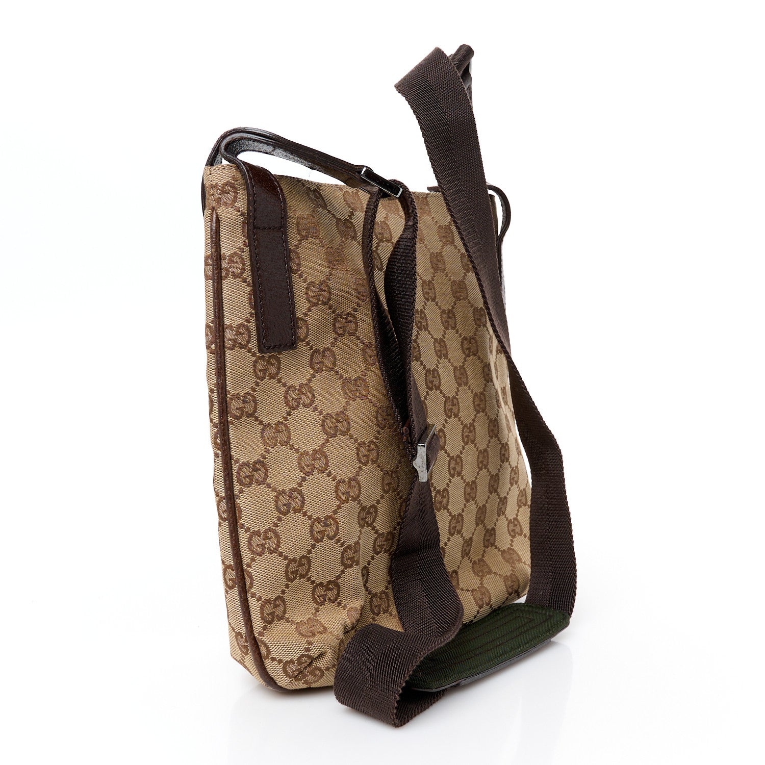 Gucci Monogram Flat Messenger Bag Dark Brown 3 of 11