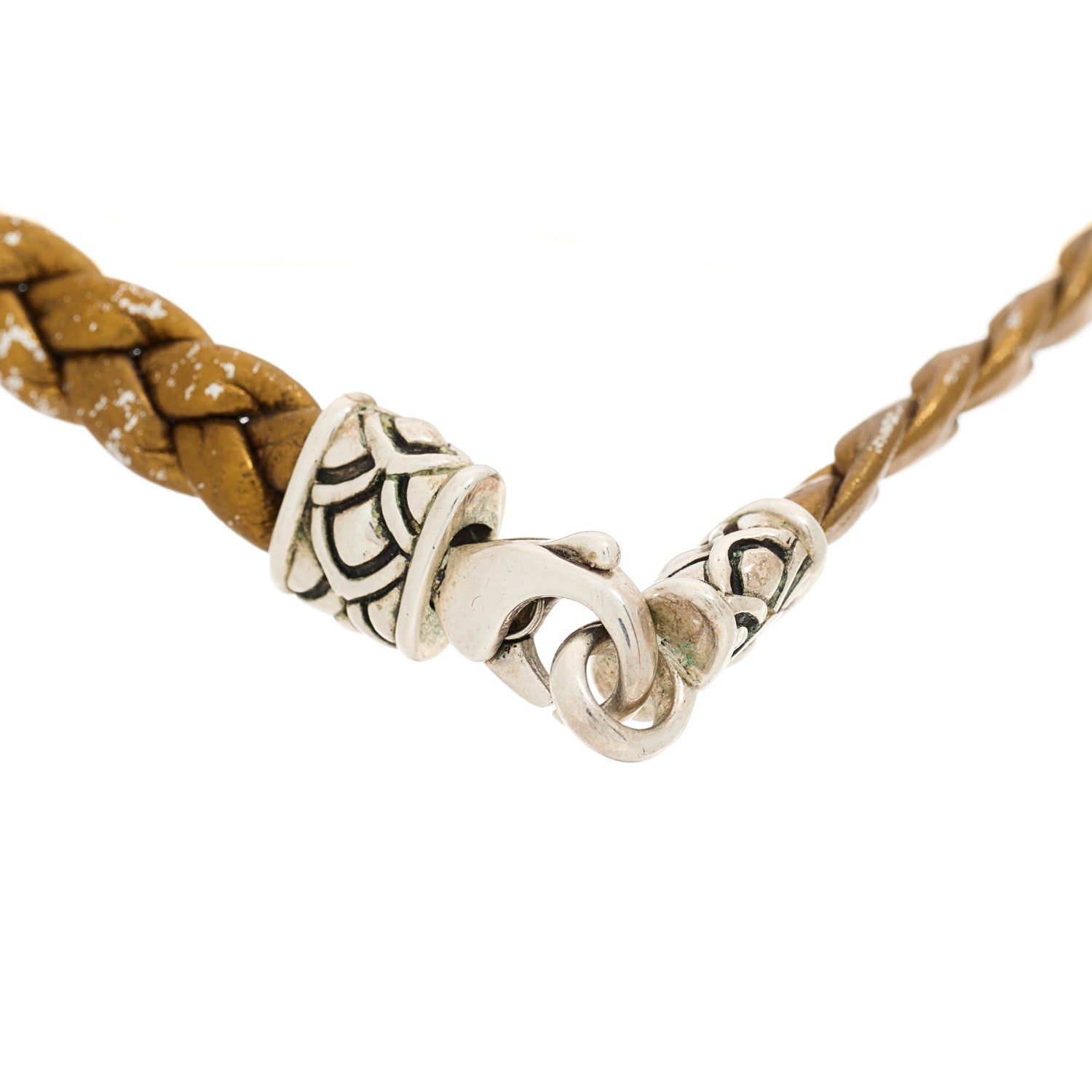 John Hardy Sterling Silver Leather Naga Dragon Triple Wrap Bracelet Gold 4 of 5