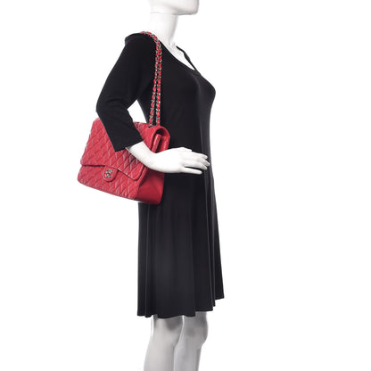Chanel Lambskin Quilted Maxi Single Flap Fuchsia 2 of 11