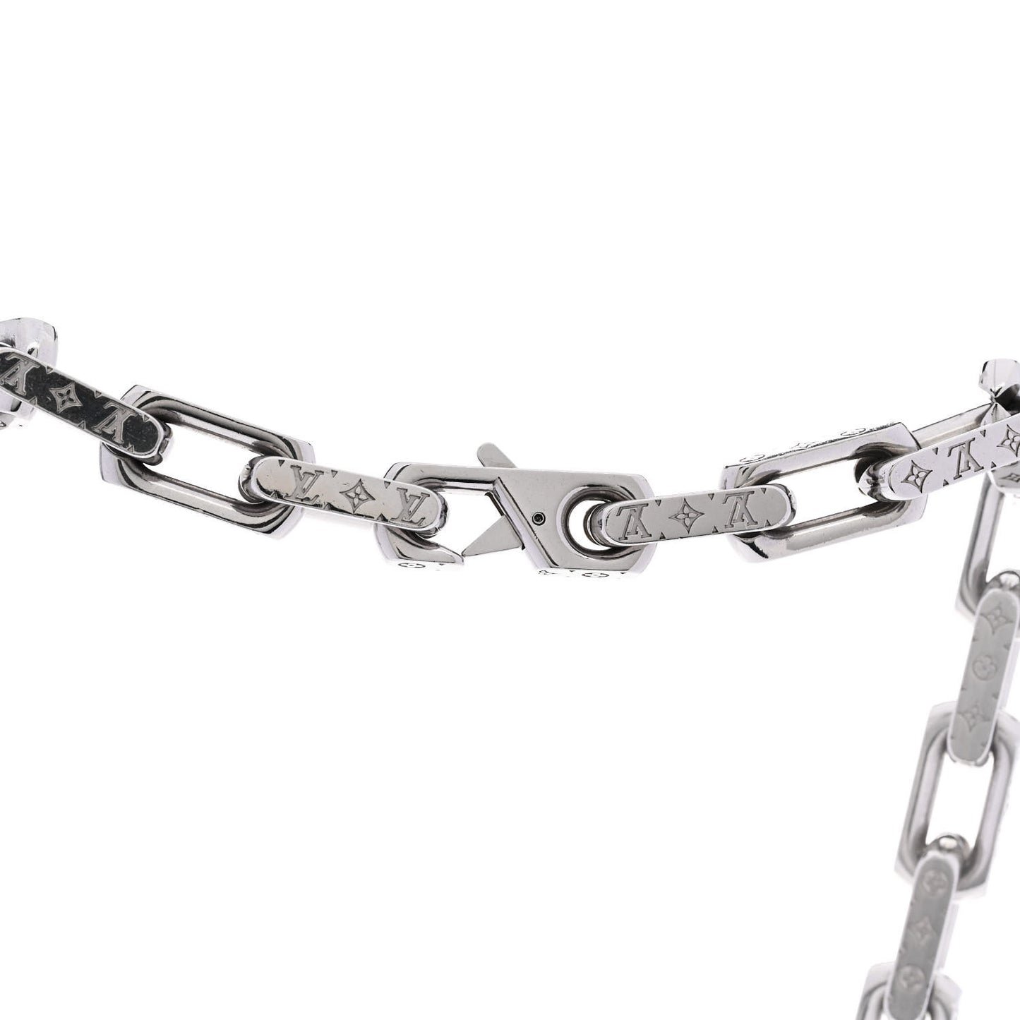Monogram Chain Necklace Silver