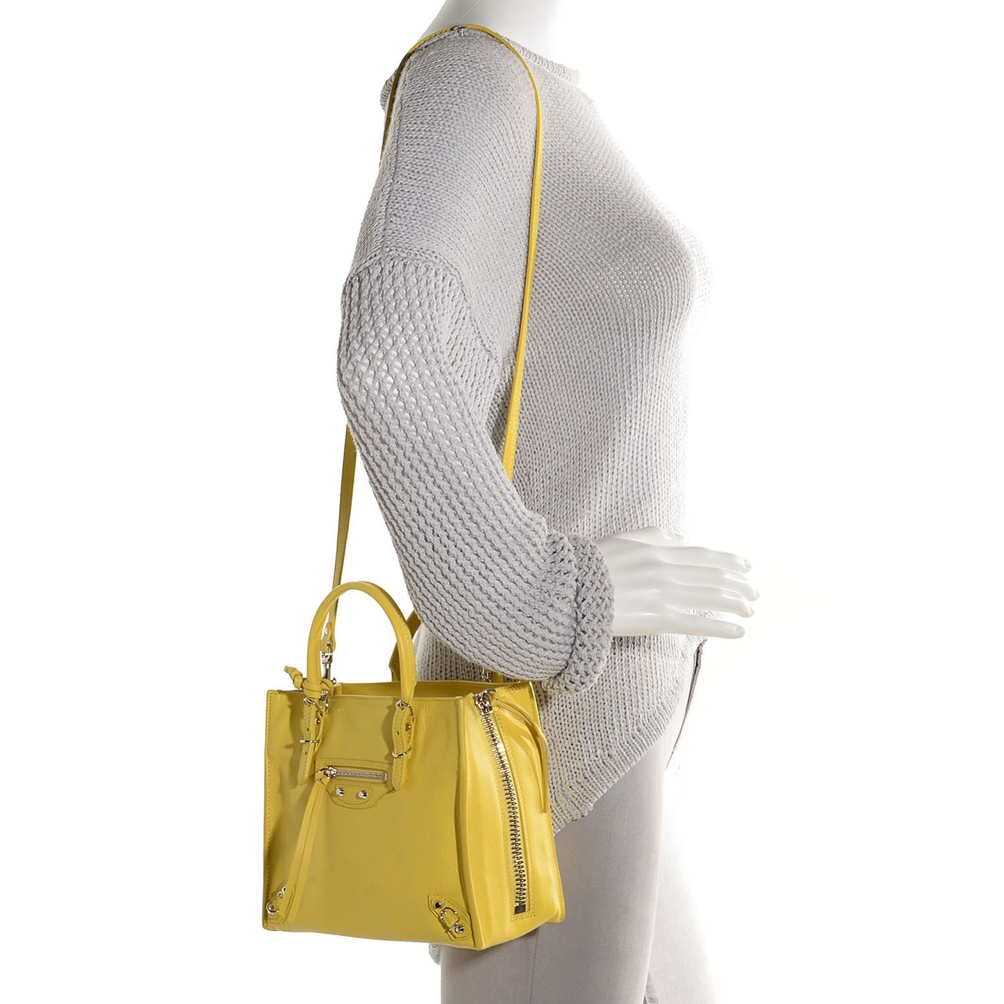 Calfskin Papier Mini A4 Tote Jaune Soleil