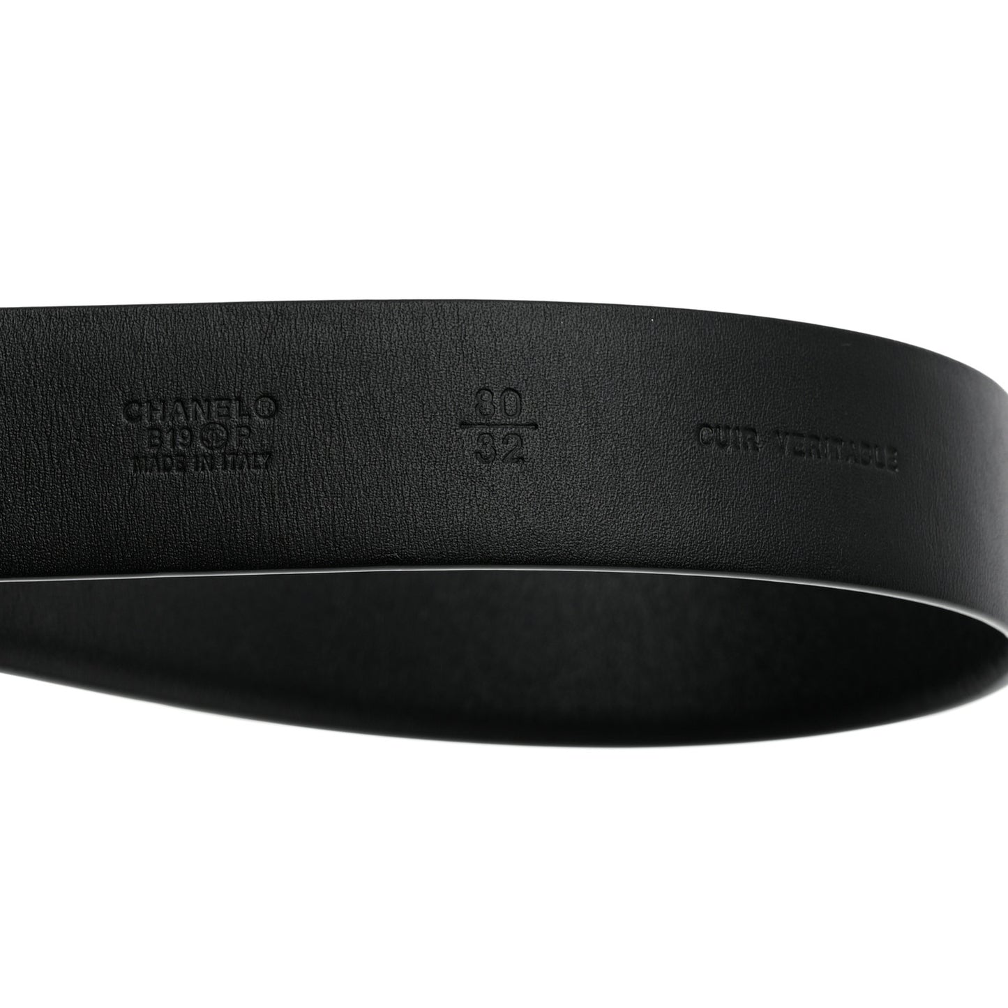 Calfskin Crystal Metal CC Belt 80 32 Black