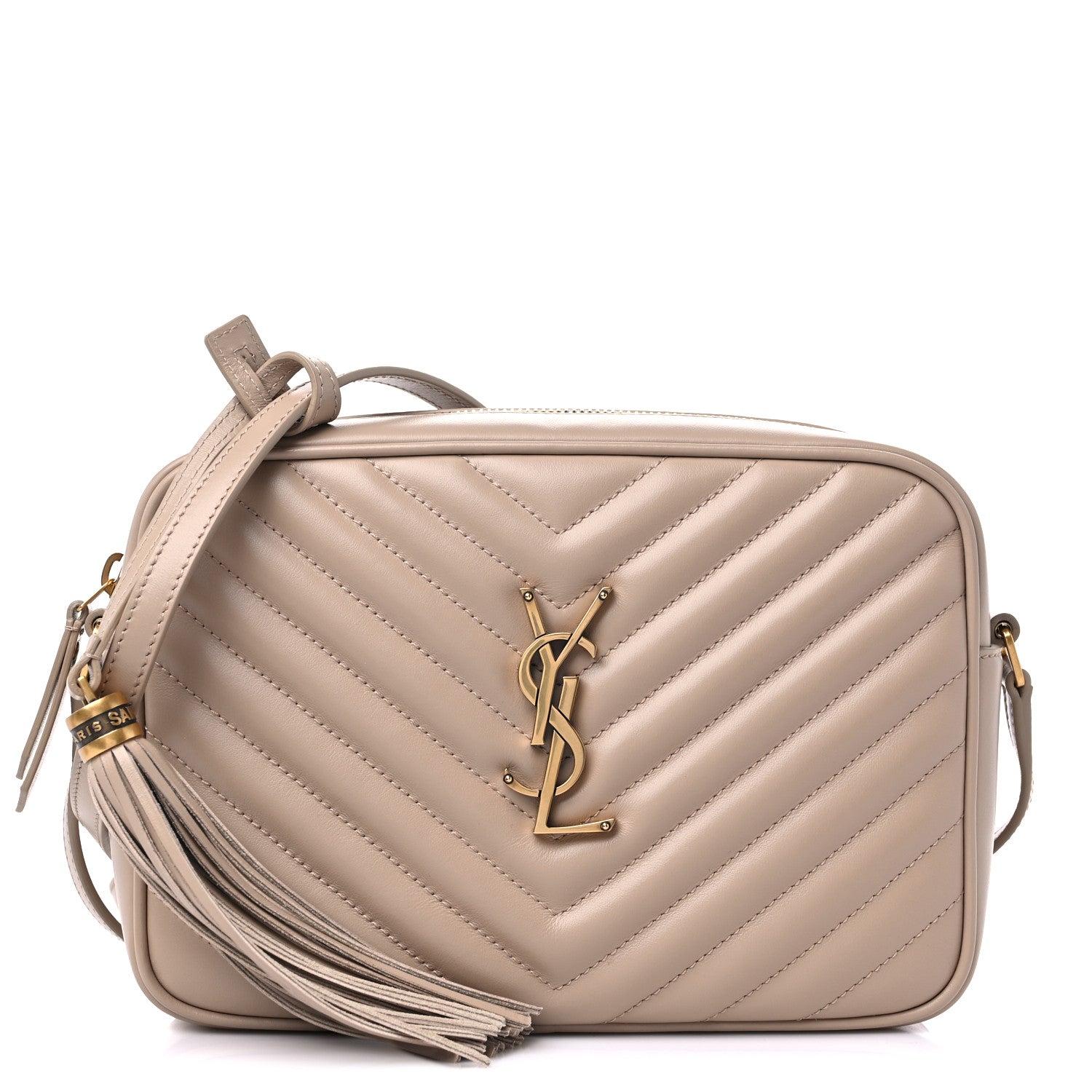 Saint Laurent Calfskin Matelasse Monogram Lou Camera Bag Dark Beige 10 of 10