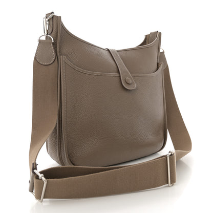 Hermes Taurillon Clemence Evelyne III GM Etoupe 3 of 12