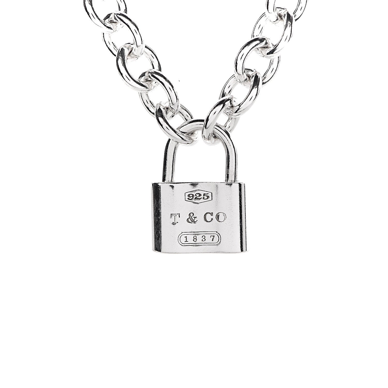 Tiffany Sterling Silver 1837 Lock Charm Necklace 4 of 6