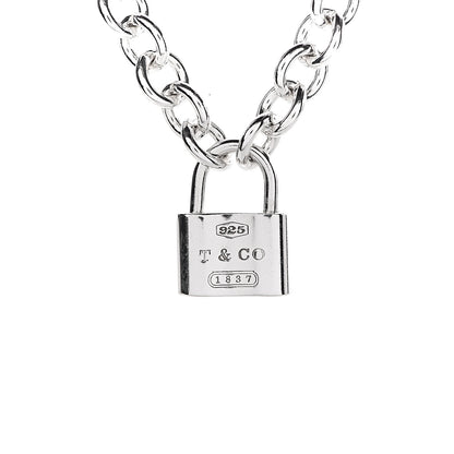 Tiffany Sterling Silver 1837 Lock Charm Necklace 4 of 6