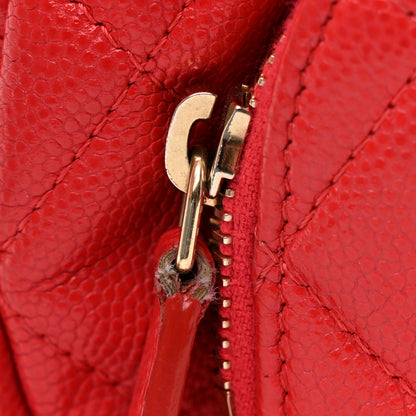 Chanel Caviar Quilted Double Zip Pouch Red 13 of 13
