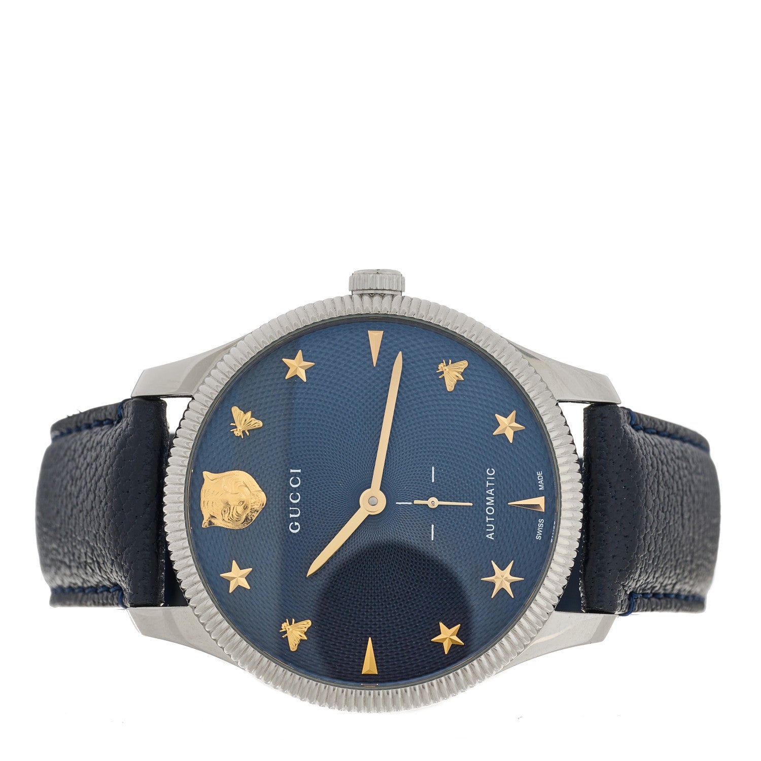 Gucci Stainless Steel Calfskin 40mm G-Timeless Charm Automatic Watch Black 2 of 4