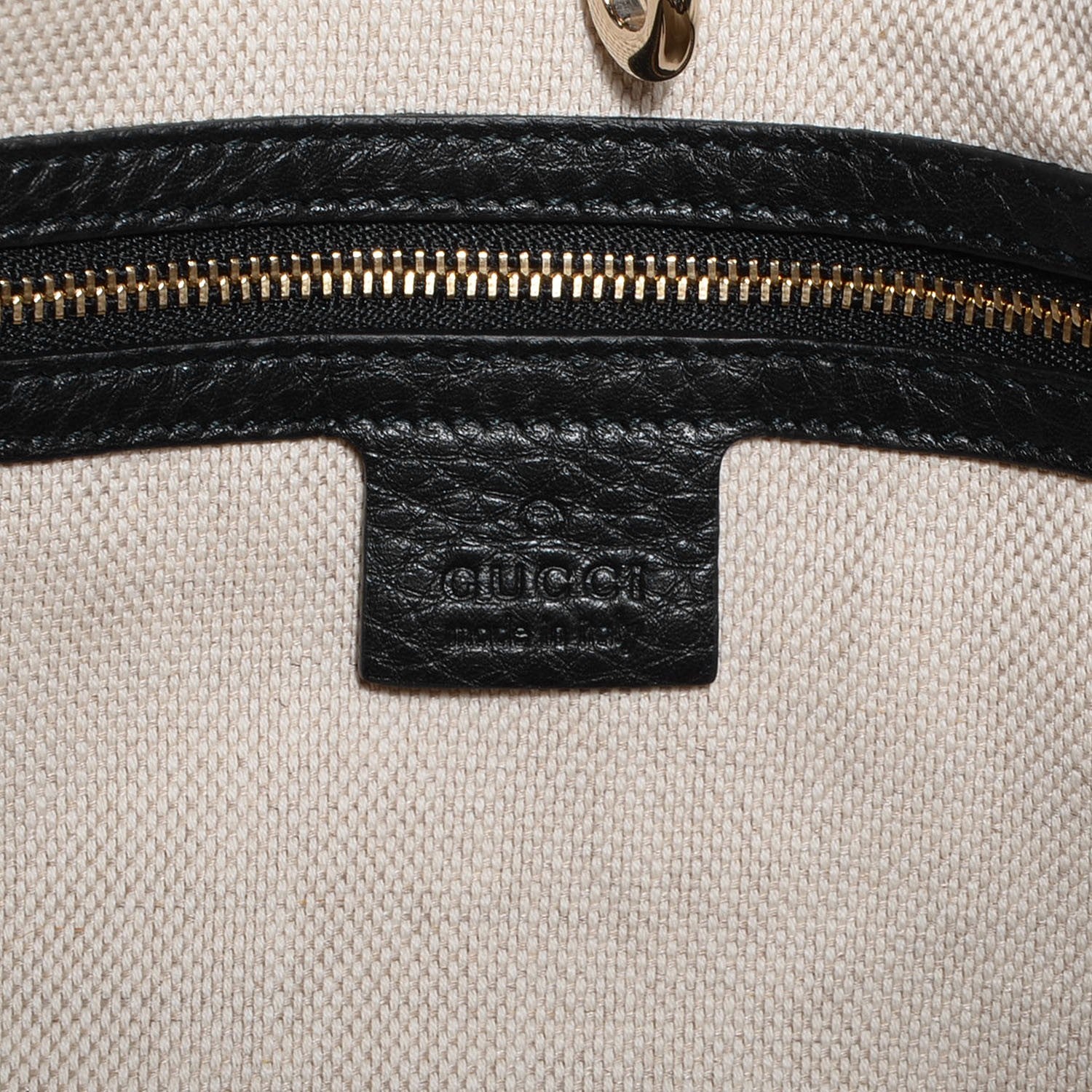 Gucci Pebbled Calfskin Medium Soho Chain Shoulder Bag Black 6 of 7