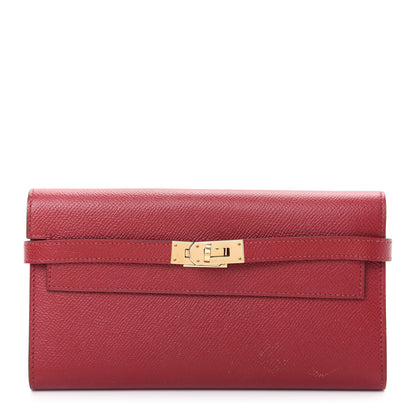 Hermes Epsom Kelly Longue Wallet Rouge Grenat 1 of 11