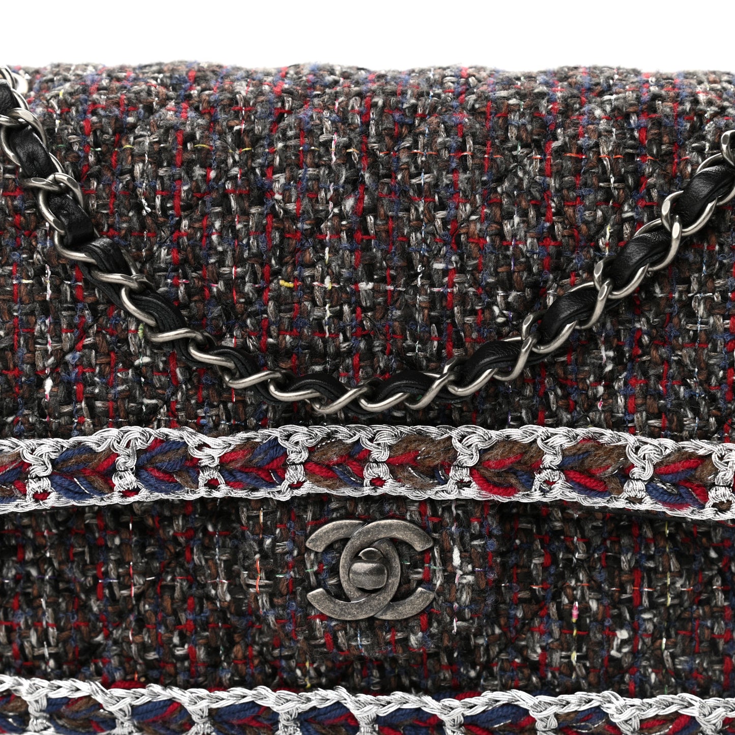 Tweed Quilted Medium Double Flap
