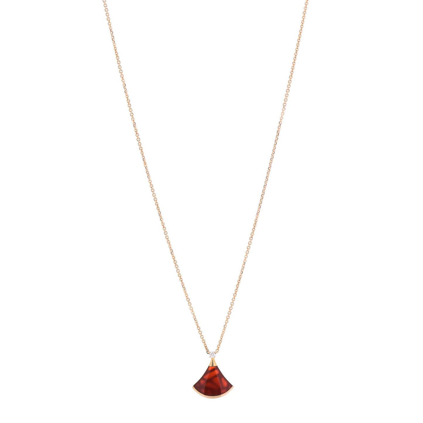 18K Rose Gold Diamond Carnelian Divas' Dream Pendant Necklace