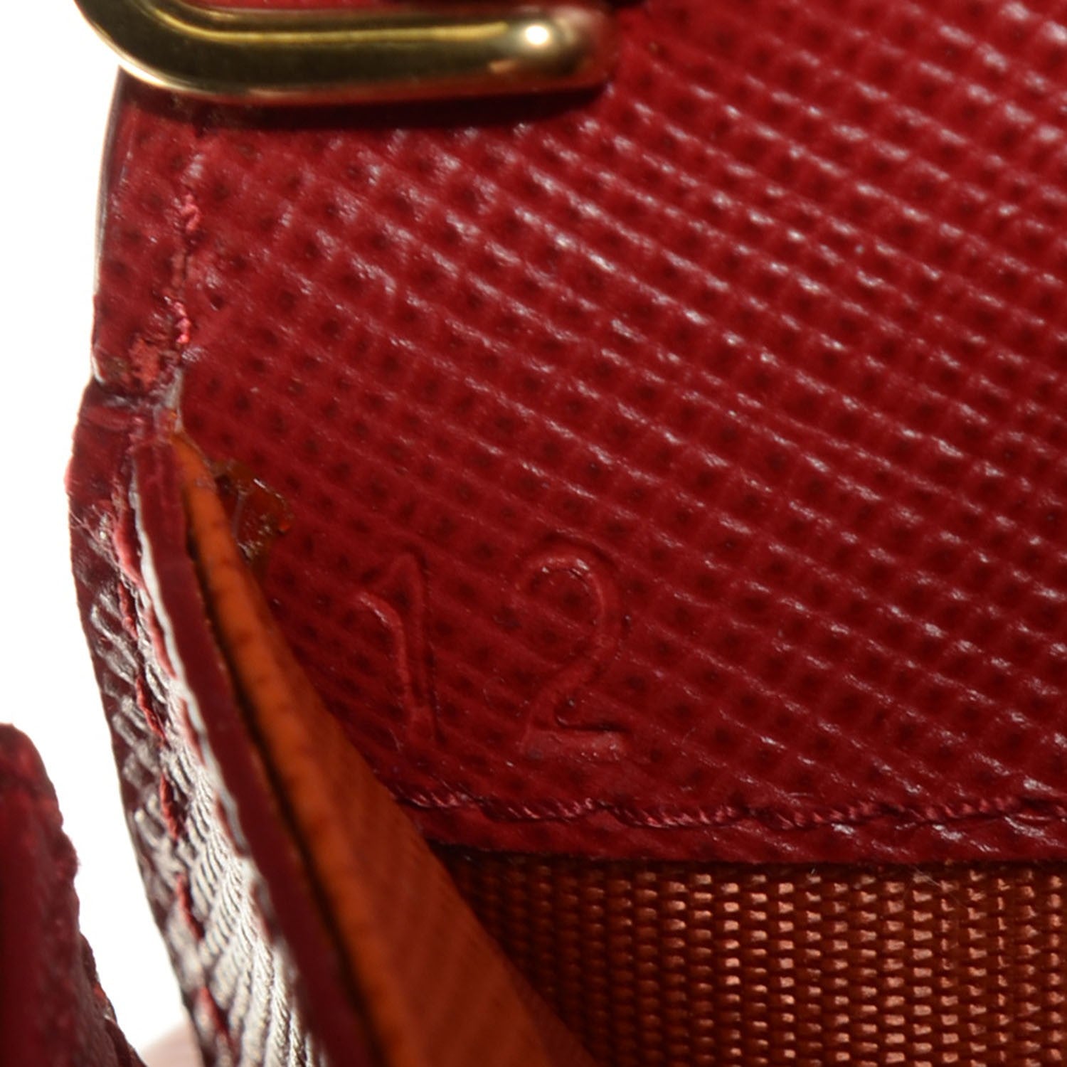 Prada Saffiano Bi-Color Wristlet Wallet Fuoco Papaya 10 of 10