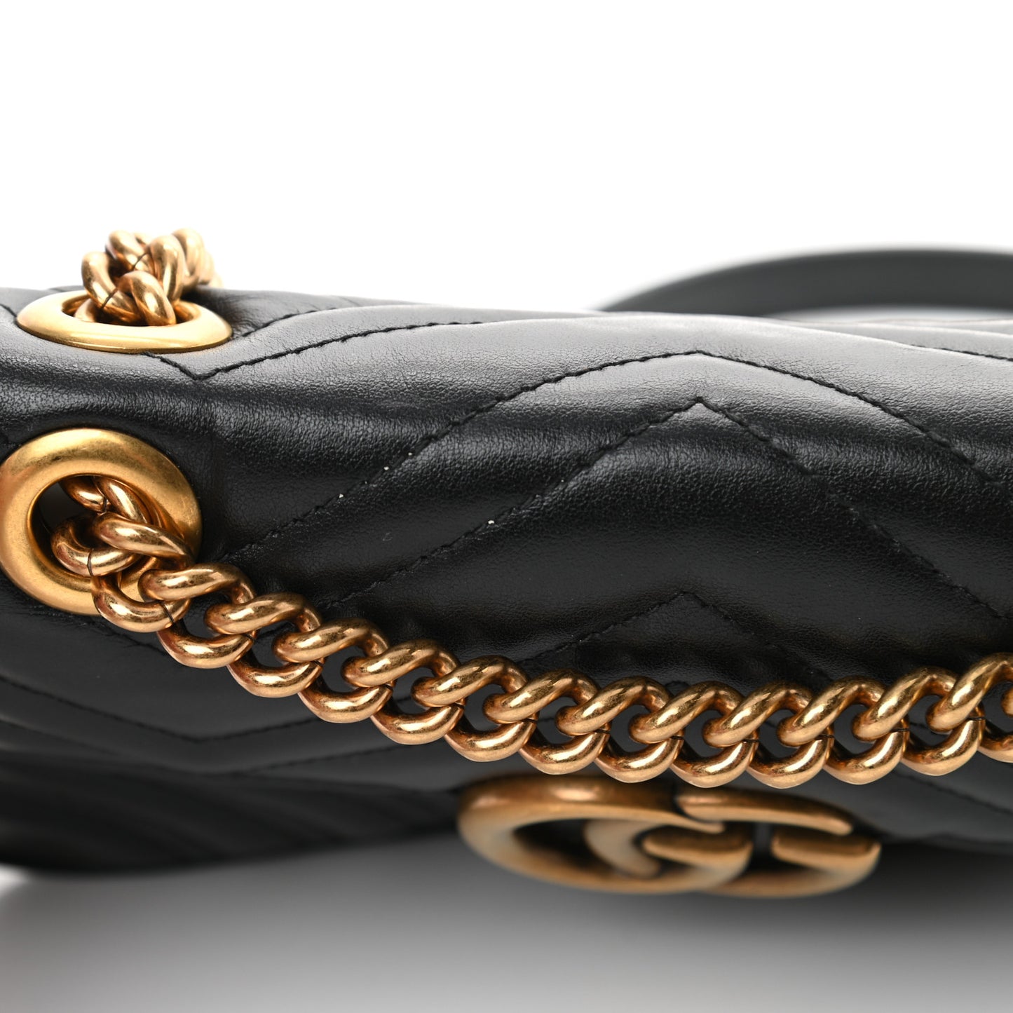 Calfskin Matelasse Mini GG Marmont Shoulder Bag Black