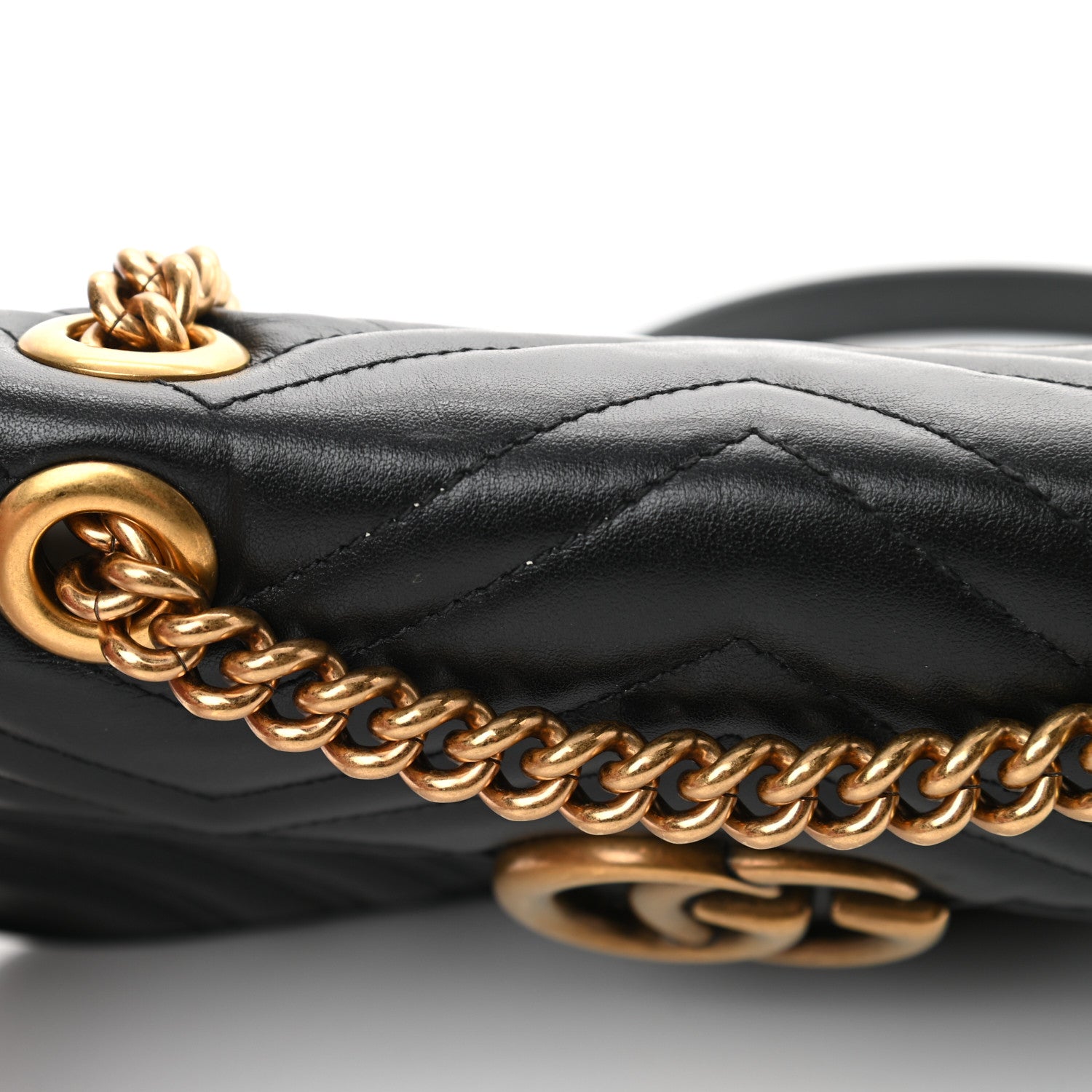Gucci Calfskin Matelasse Mini GG Marmont Shoulder Bag Black 12 of 12