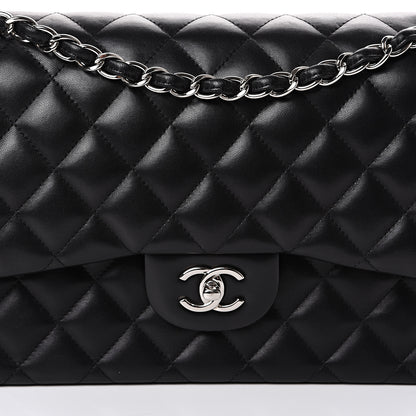 Chanel Lambskin Quilted Jumbo Double Flap Black 10 of 14