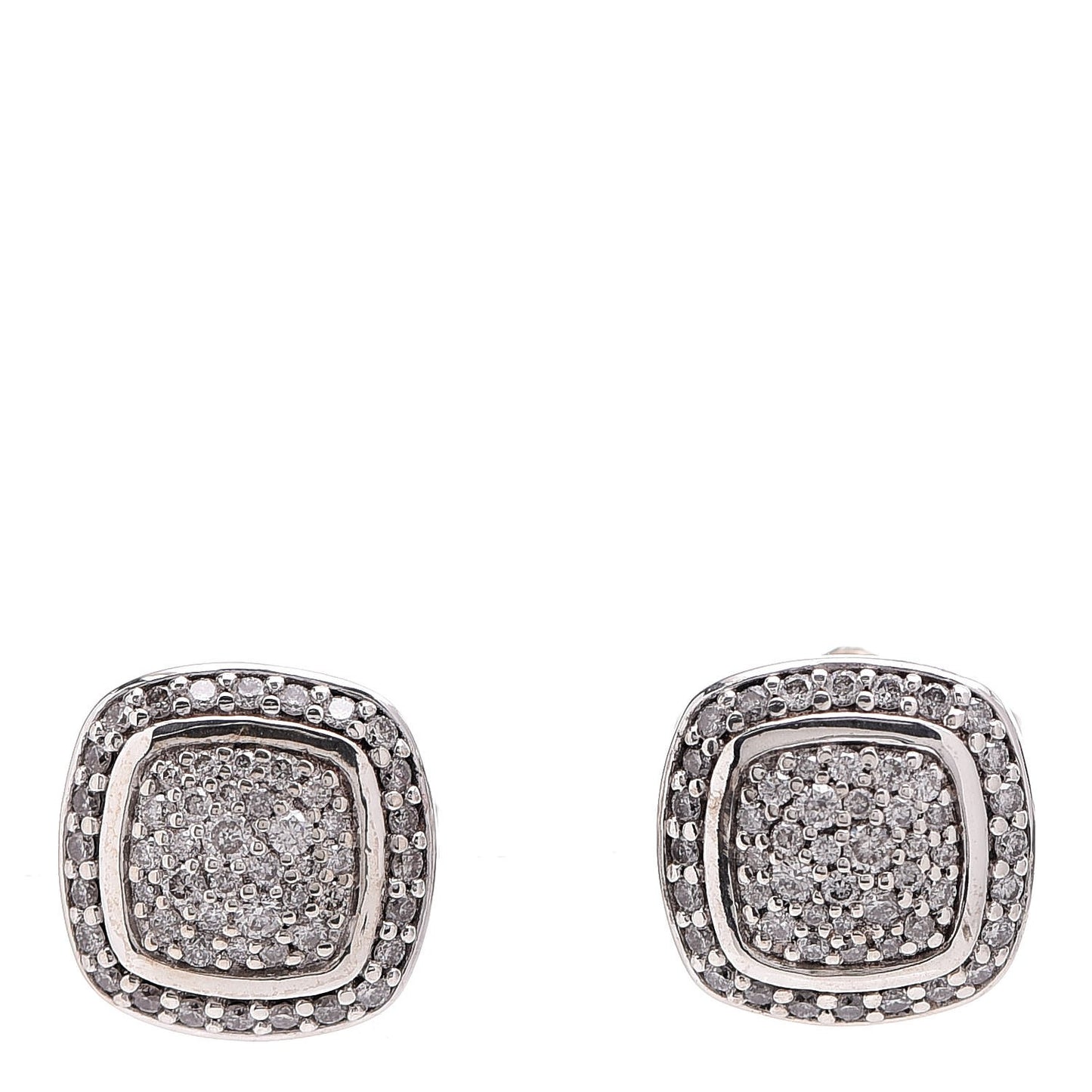 Sterling Silver Diamond 7mm Pave Albion Earrings