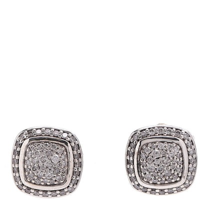 David Yurman Sterling Silver Diamond 7mm Pave Albion Earrings 5 of 8