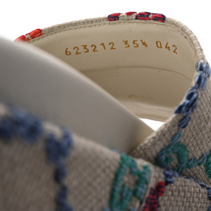 Gucci Linen Psychedelic Mini GG Monogram Angelina Platform 55mm Slide Sandals 35.5 Multicolor 9 of 10