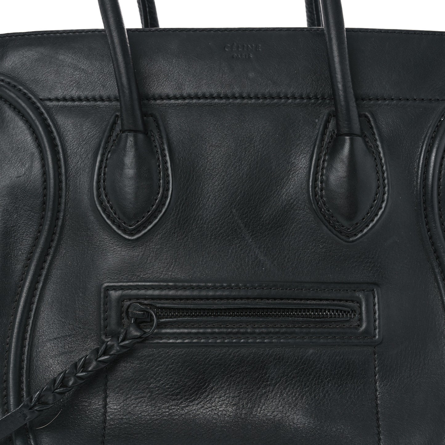 Supple Calfskin Medium Phantom Luggage Black