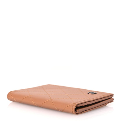 Chanel Grained Calfskin Quilted Card Holder Wallet Brown 4 of 9