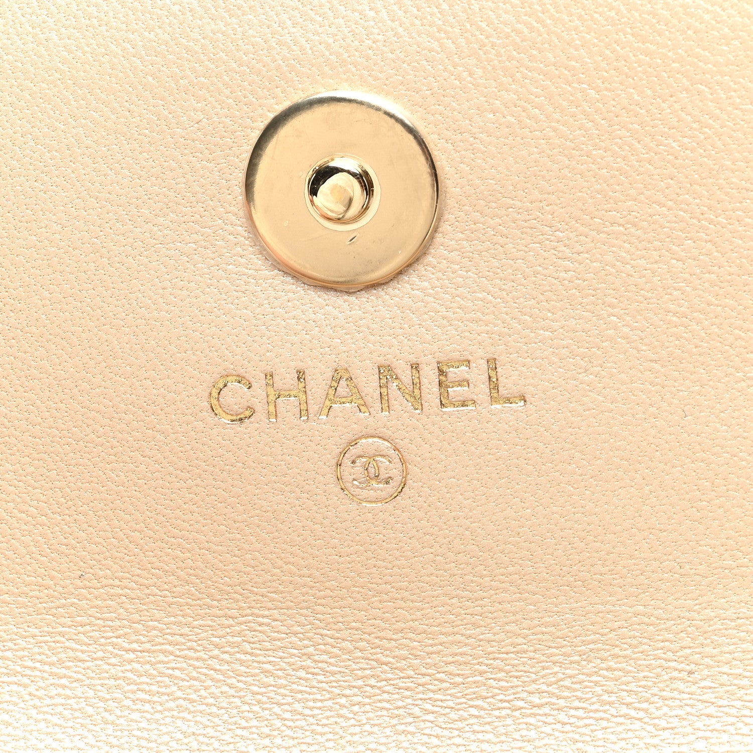 Chanel Lambskin Quilted Pearl My Shoulder Mini French Wallet On Chain WOC Light Beige 6 of 10