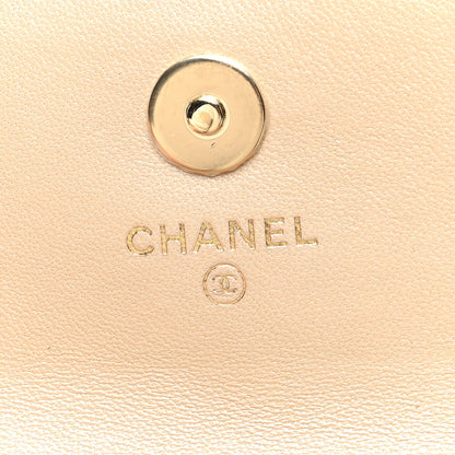 Chanel Lambskin Quilted Pearl My Shoulder Mini French Wallet On Chain WOC Light Beige 6 of 10