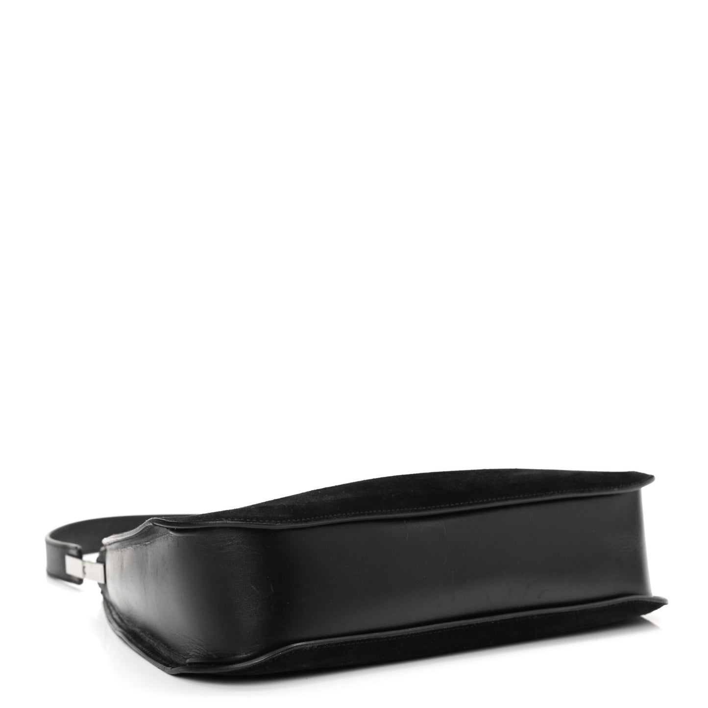 Suede Logo Hobo Bag Black