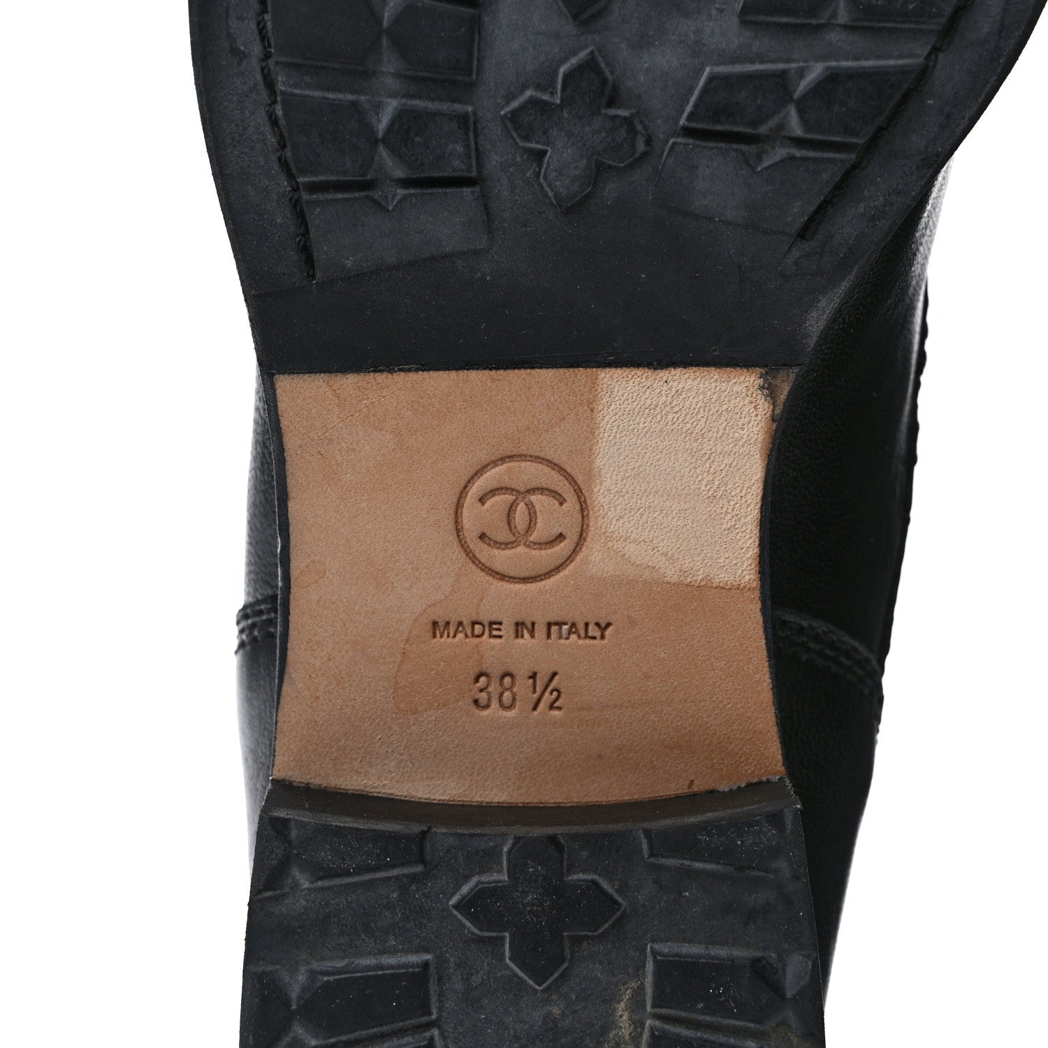 Chanel Calfskin Quilted Lace Up Combat Boots 38.5 Black 6 of 8